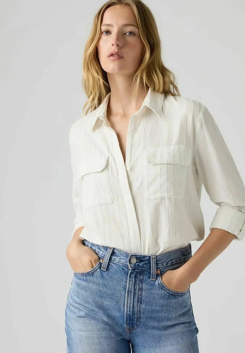 Camicie donna levis 005nj 0018 elaine utility shirt cloud dancer - button-down blouse Levi'S, Beige