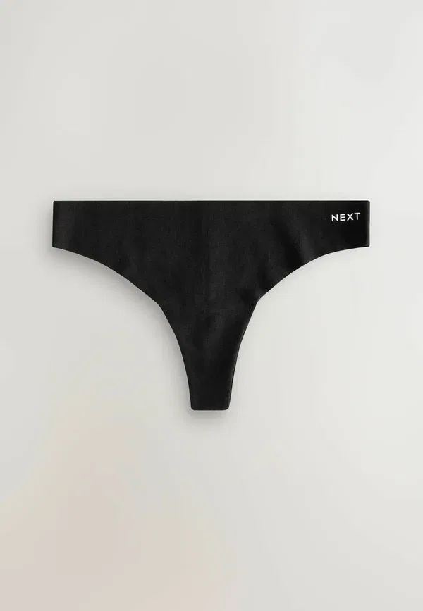 Трусы хлопковые Fit - rich no vpl 3 pack - thong Next, cream, pink, черный/розовый/кремовый — фото 3