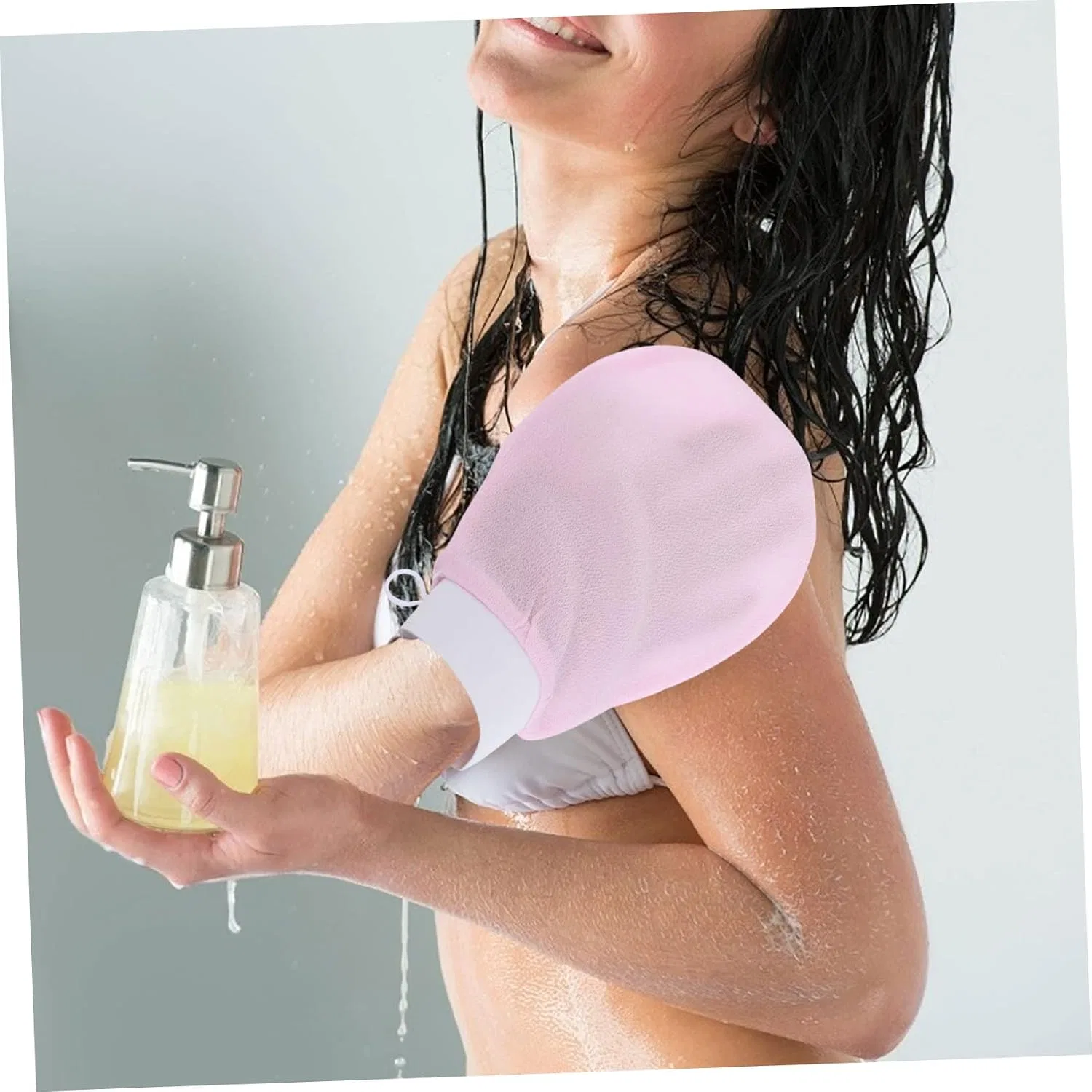 Эксфолиирующие перчатки DOITOOL, 5 пар, 22x15 см, Pink — фото 2