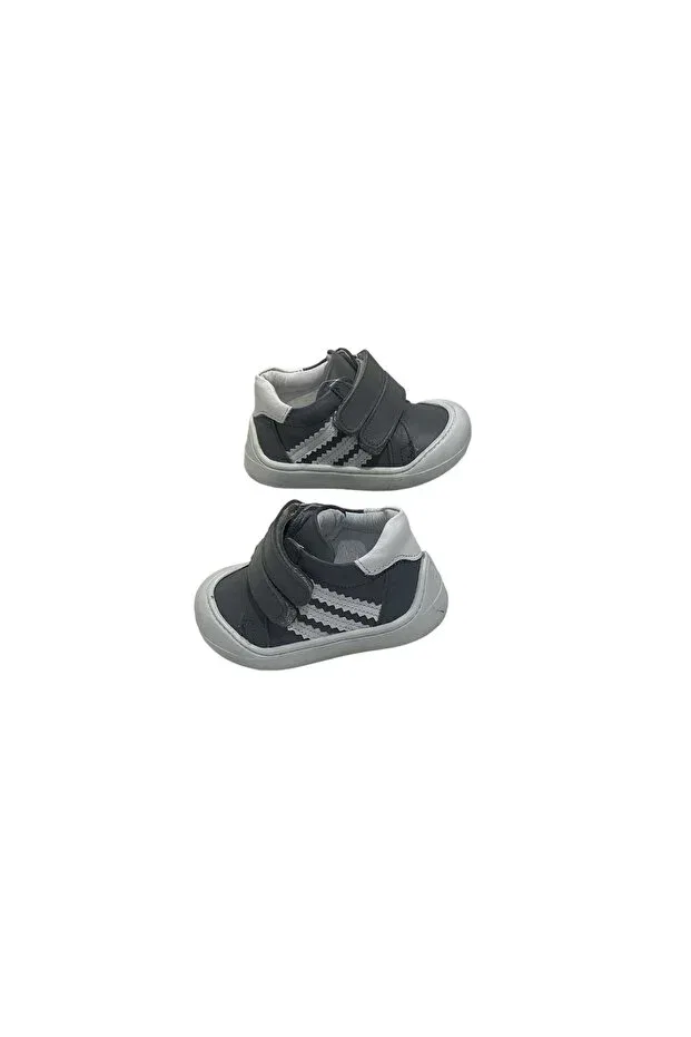 Детские ортопедические кожаные ботинки для первых шагов Pappikids, Gray — фото 2