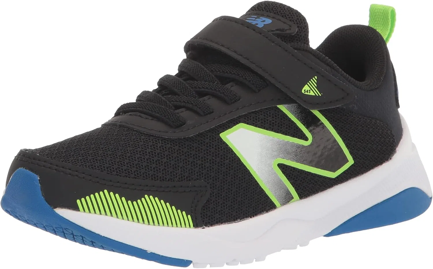 Детские кроссовки с липучкой DynaSoft 545 V1 New Balance, Black/Pixel Green/Cobalt