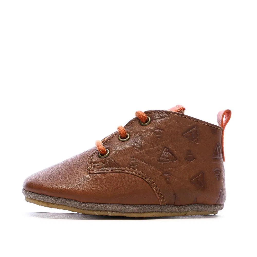 Детские тапочки на шнуровке Aster Layas Jungen, Beige / Kupferbraun — фото 2
