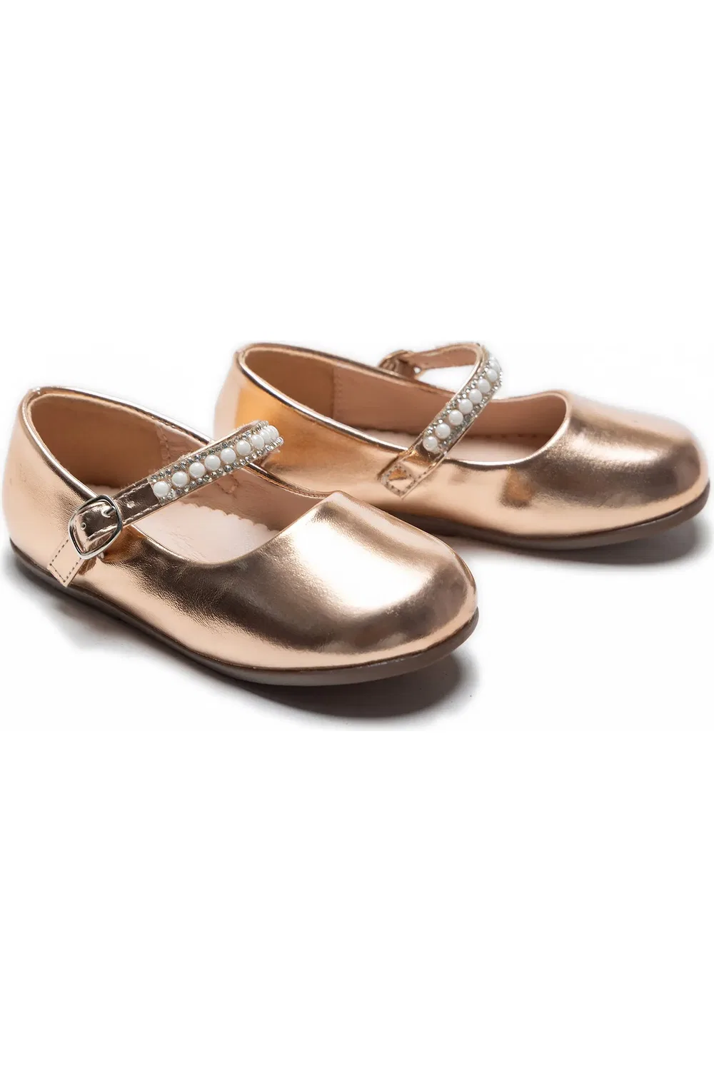 Балетки детские с жемчужной лентой Margot Pearl Band Tulleen, Champagne