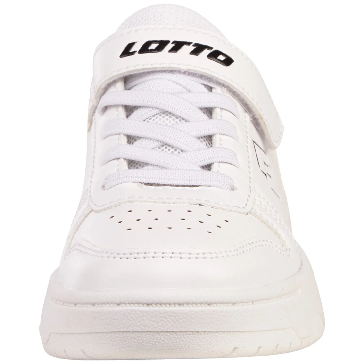 Детские спортивные кроссовки на шнуровке и липучке Lotto, White-Black — фото 3