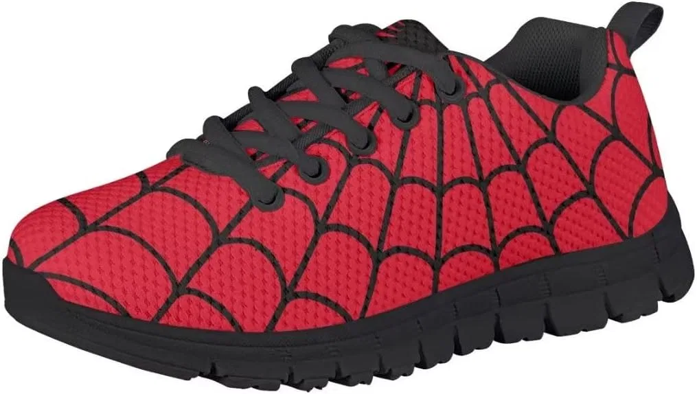 Детские кроссовки для мальчиков и девочек с дышащей сеткой Dellukee, Spider Web Red