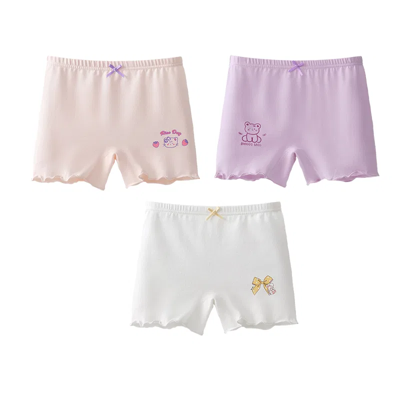 Детские трусы-боксеры средней посадки, 3 штуки, Pink+Purple+White, MIIOW