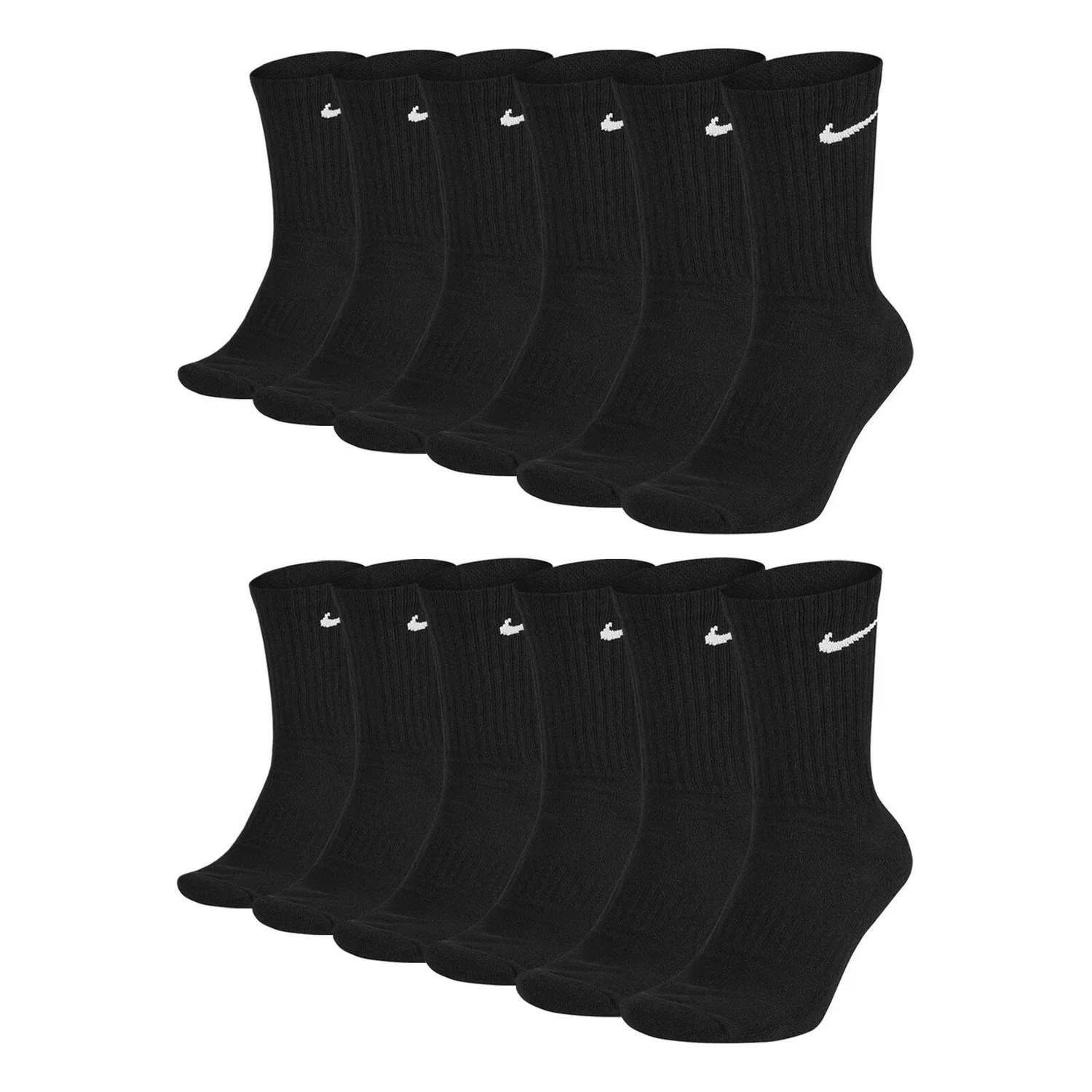 Женские носки с плотной подошвой Everyday Cotton Cushioned Crew Socks Nike, Цвет: Schwarz