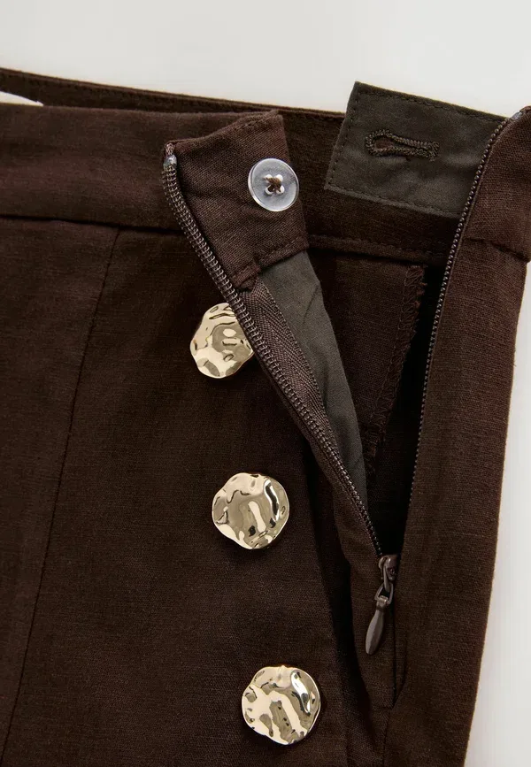 Брюки льняные Trousers Next, chocolate brown, коричневый/шоколадный — фото 2