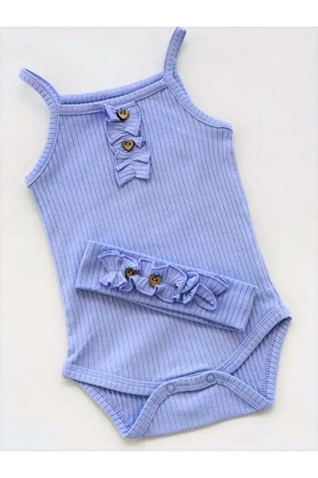 Детский комплект для девочек с рюшами Kidaxi, Bluish Lilac — фото 2
