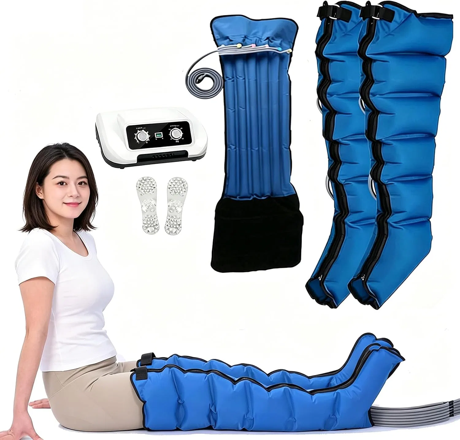 Массажер для ног и тела Lymphatic Drainage, Joyfitness, Legs + waist, Blue