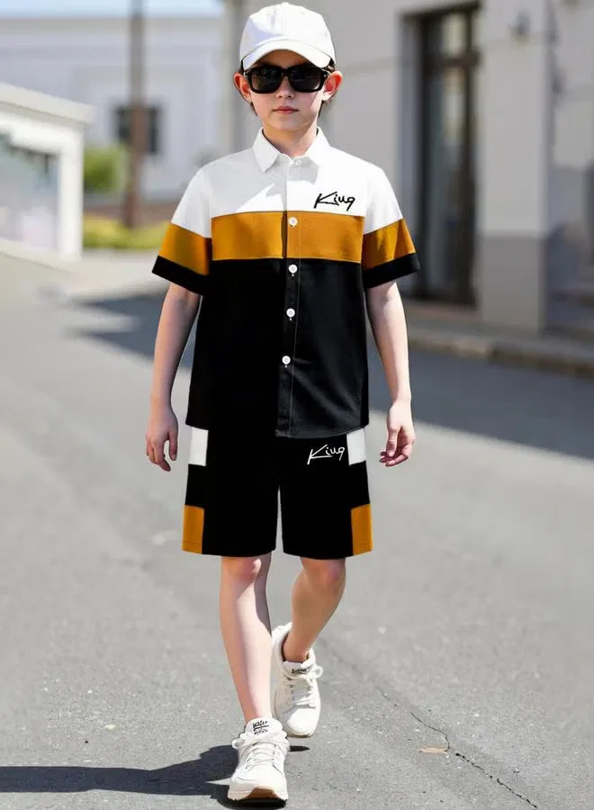 Комплект рубашка и шорты Teen Boys Color Block Take Two, мультиколор