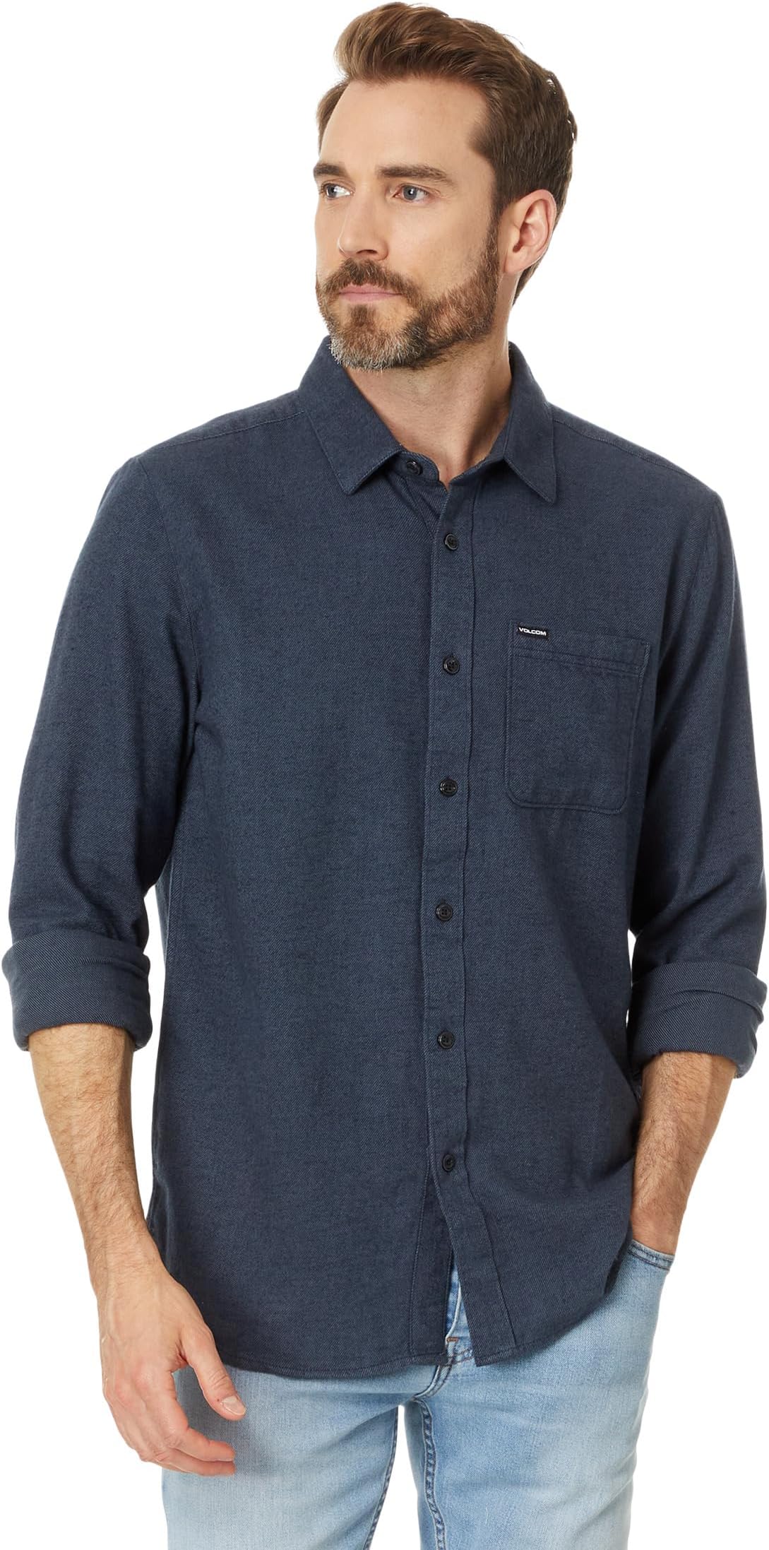 

Футболка Volcom Caden Flannel Long Sleeve, цвет Dark Slate
