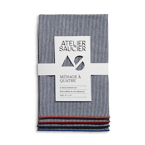 

Салфетки Americana Stripe, набор из 4 шт. ATELIER SAUCIER, цвет Blue