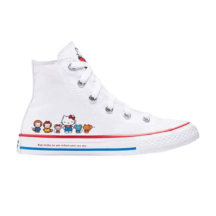 

Кроссовки Converse Hello Kitty x Chuck Taylor All Star High GS 'White', белый