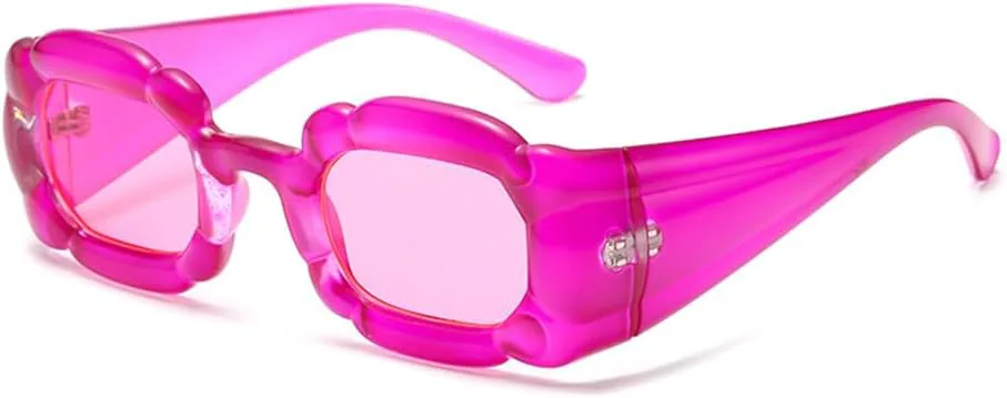 

Солнцезащитные очки в стиле панк с многоугольной оправой, устойчивой к УФ-излучению, модные персонализированные очки для женщин, очки для вечеринок KTUCN, Red