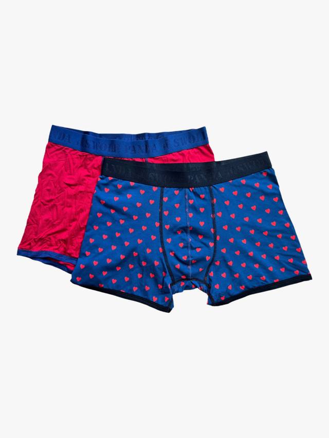 

Боксеры Hearts & Plain из бамбука Swole Panda, Pack of 2, Red/Navy