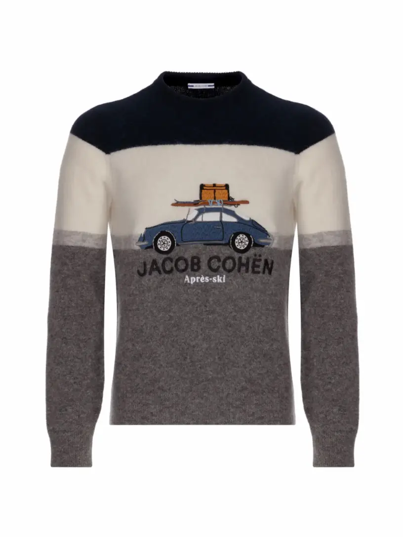 

Шерстяной джемпер с логотипом Jacob Cohen, мультиколор
