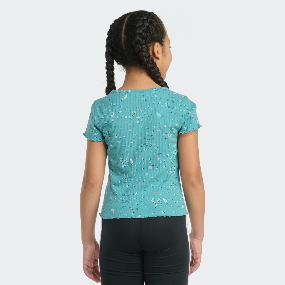 Футболка Adidas Short Sleeve Printed Baby Rib Tee, цвет Teal Dust — фото 2