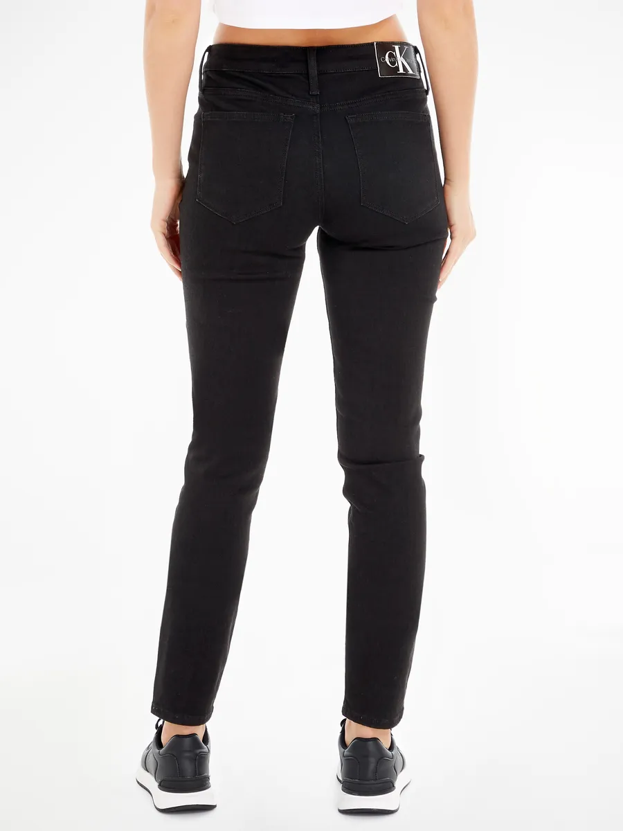 Джинсы скинни Calvin Klein Jeans "MID RISE SKINNY", черный — фото 2