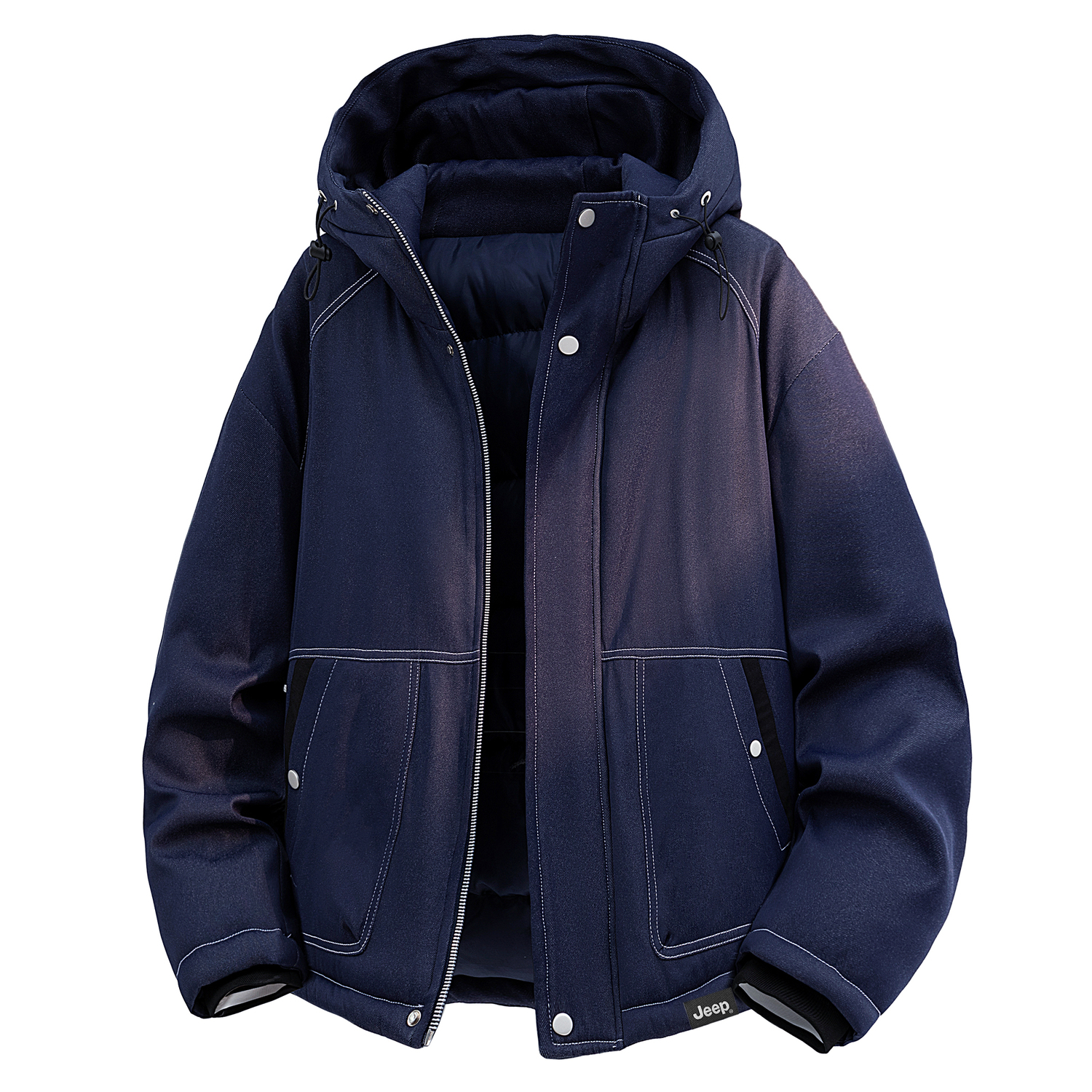 

Пуховик Unisex Hooded Thickened Jeep, denim синий