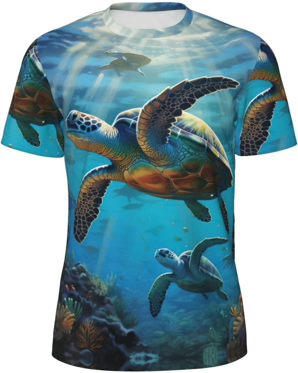 

Футболка мужская летняя с принтом морских черепах, легкая и дышащая SDFHU