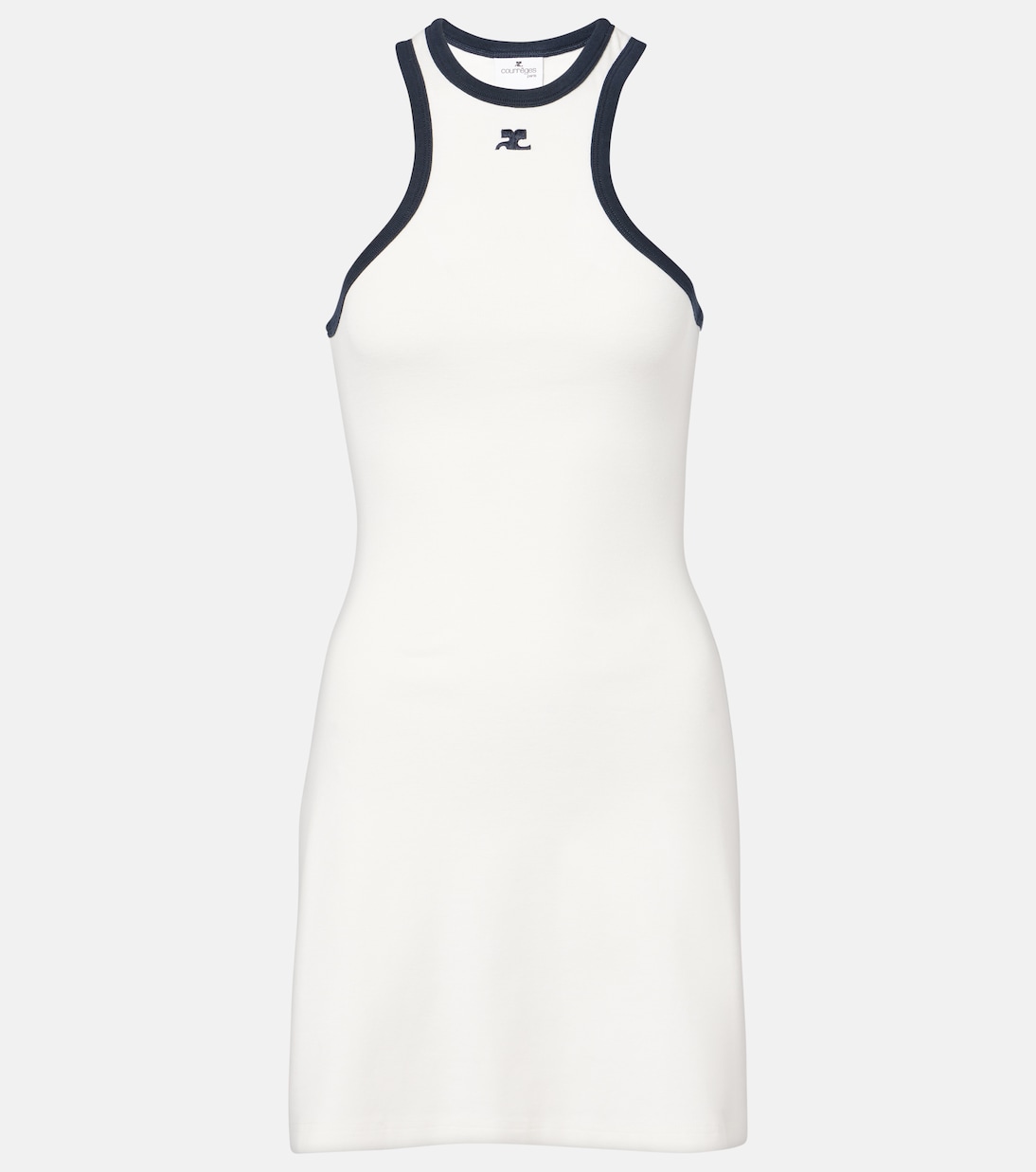 

Мини-платье из хлопкового джерси скуба Courrèges, Blanch Heritage-Navy
