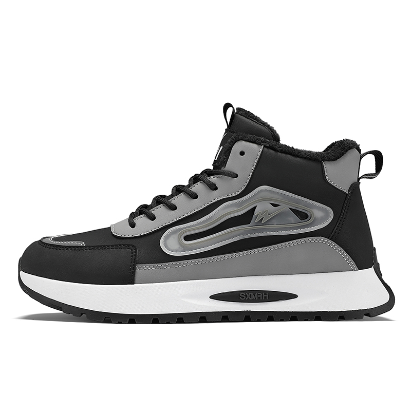 

Мужские высокие повседневные кроссовки с амортизацией, износостойкими свойствами и термоизоляцией Double Star 88, черный серый