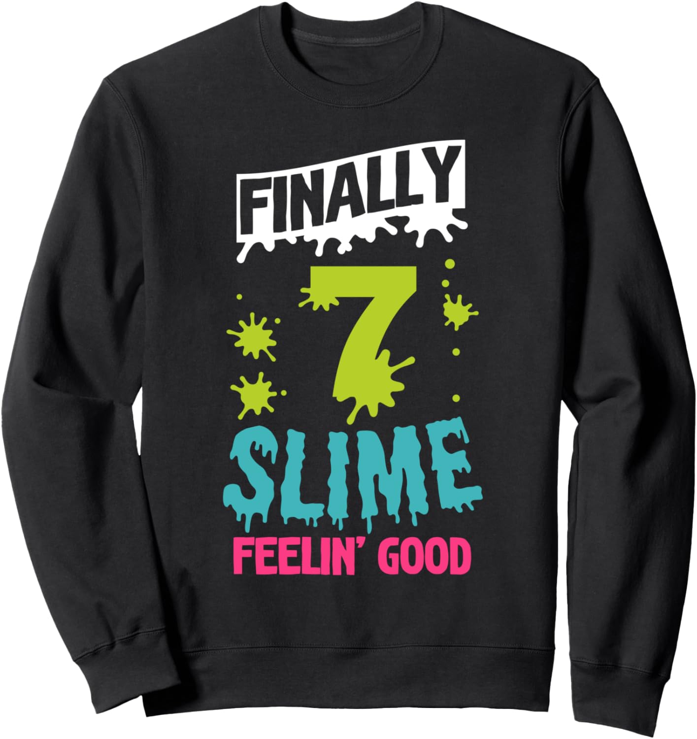 

7-летняя слизь, такая восторженная, зелено-голубая слизь, толстовка на день рождения Clear Slime Birthday Party Supplies & Slime Favors