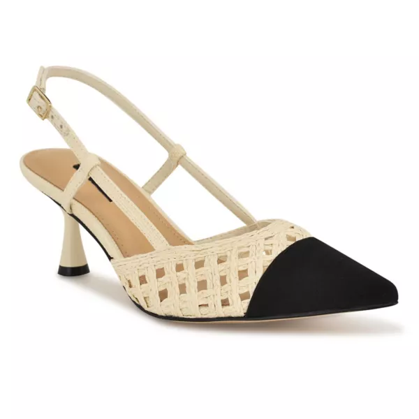 Женские туфли Railen с острым носком и открытой пяткой Nine West, цвет cream black