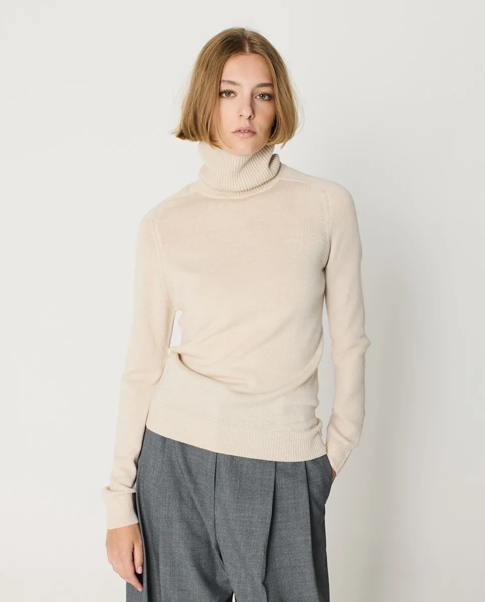 

Женский базовый свитер с воротником-стойкой и длинными рукавами, фасон «молоток» Escorpion, бежевый