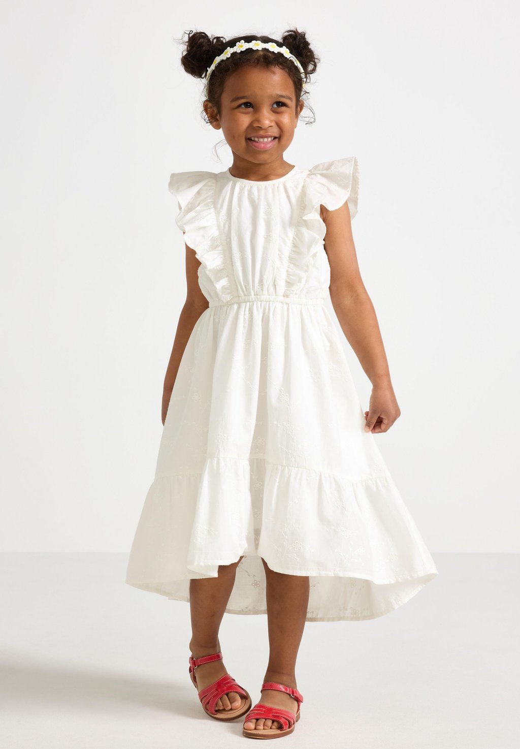 

Повседневное платье HI-LOW EMBROIDERY Lindex, белый
