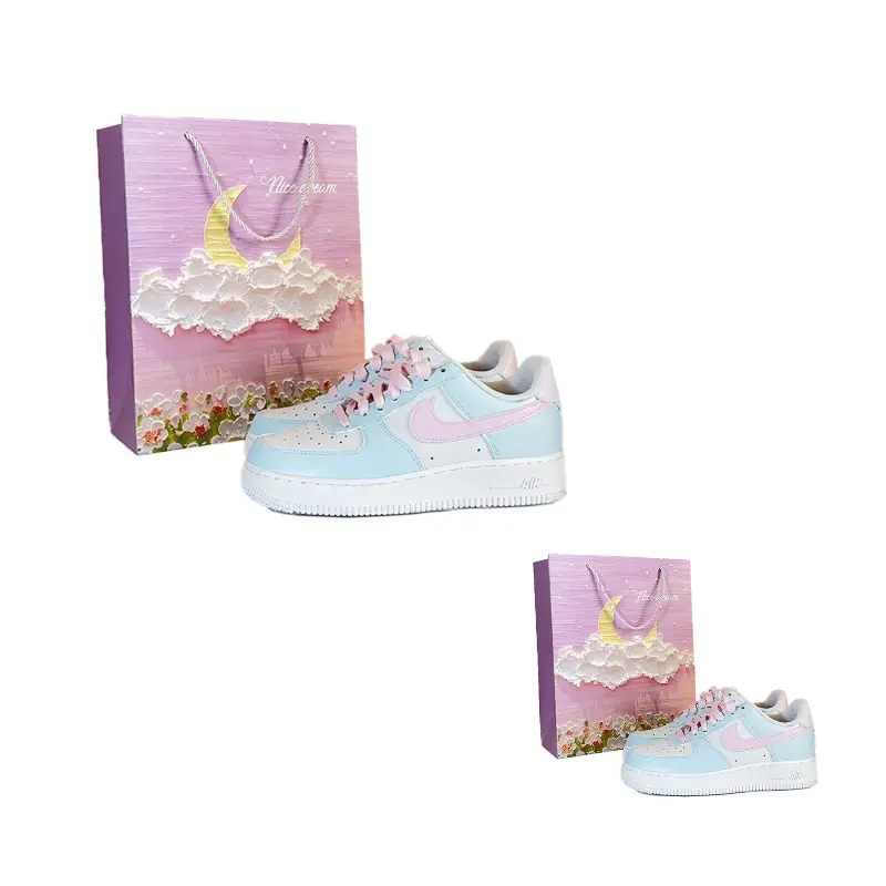 

Nike Air Force 1 Slip Resistant Low Top детские скейтбординг кроссовки Light Blue для подростков