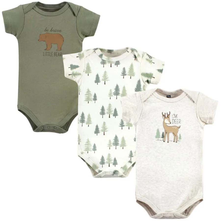 Комплект из трех мягких хлопковых боди Hudson Baby, Forest Deer 3-Pack