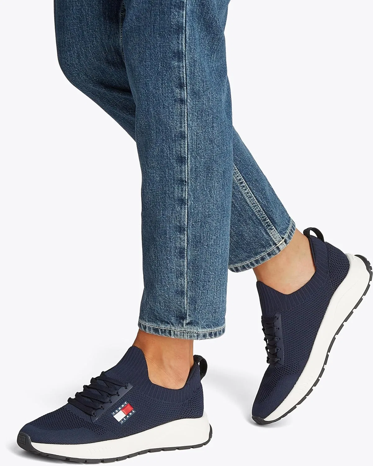 Мужские низкие кроссовки TOMMY JEANS TJM Runner Kntitted Em0em01555 Tommy Hilfiger, Blue Dark Night Navy — фото 2