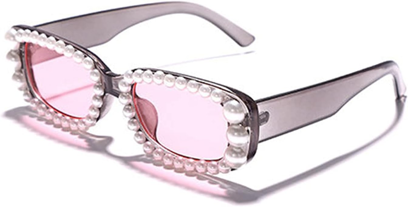 

Солнцезащитные очки Willochra Pearl прямоугольной формы, конфетных цветов, винтажные, ретро, ​​с бриллиантами, узкие, квадратные, со стразами, для вечеринок, с защитой от УФ-излучения UV400, Purple Pink