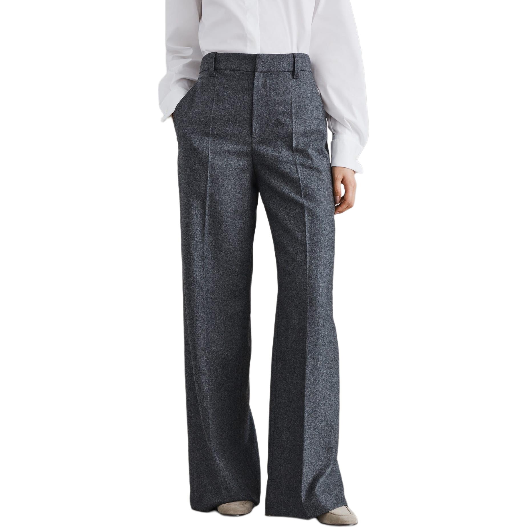 

Брюки с высокой талией и широкими штанинами Brunello Cucinelli, темно серый