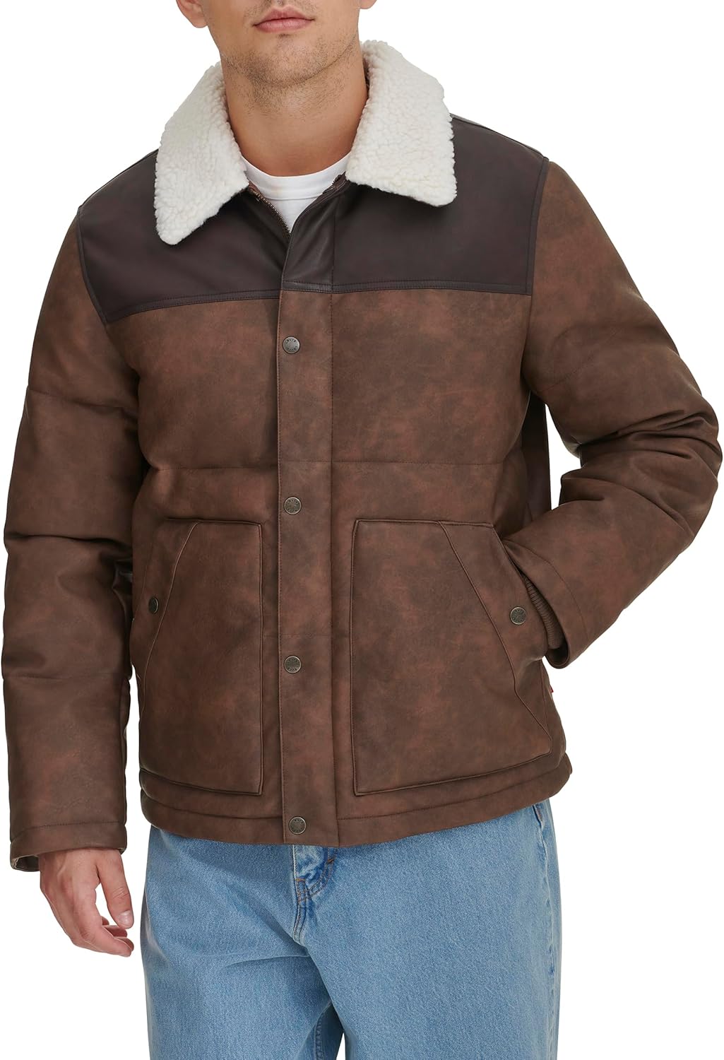 

Мужская куртка Levi's Out West из смешанной ткани Levi's Men's Out West, Saddle Faux Leather