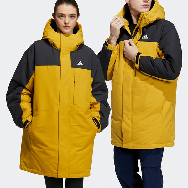 Пуховик adidas Outdoor Stay Warm Down Jacket Couple Style Gold Color, желтый — фото 3