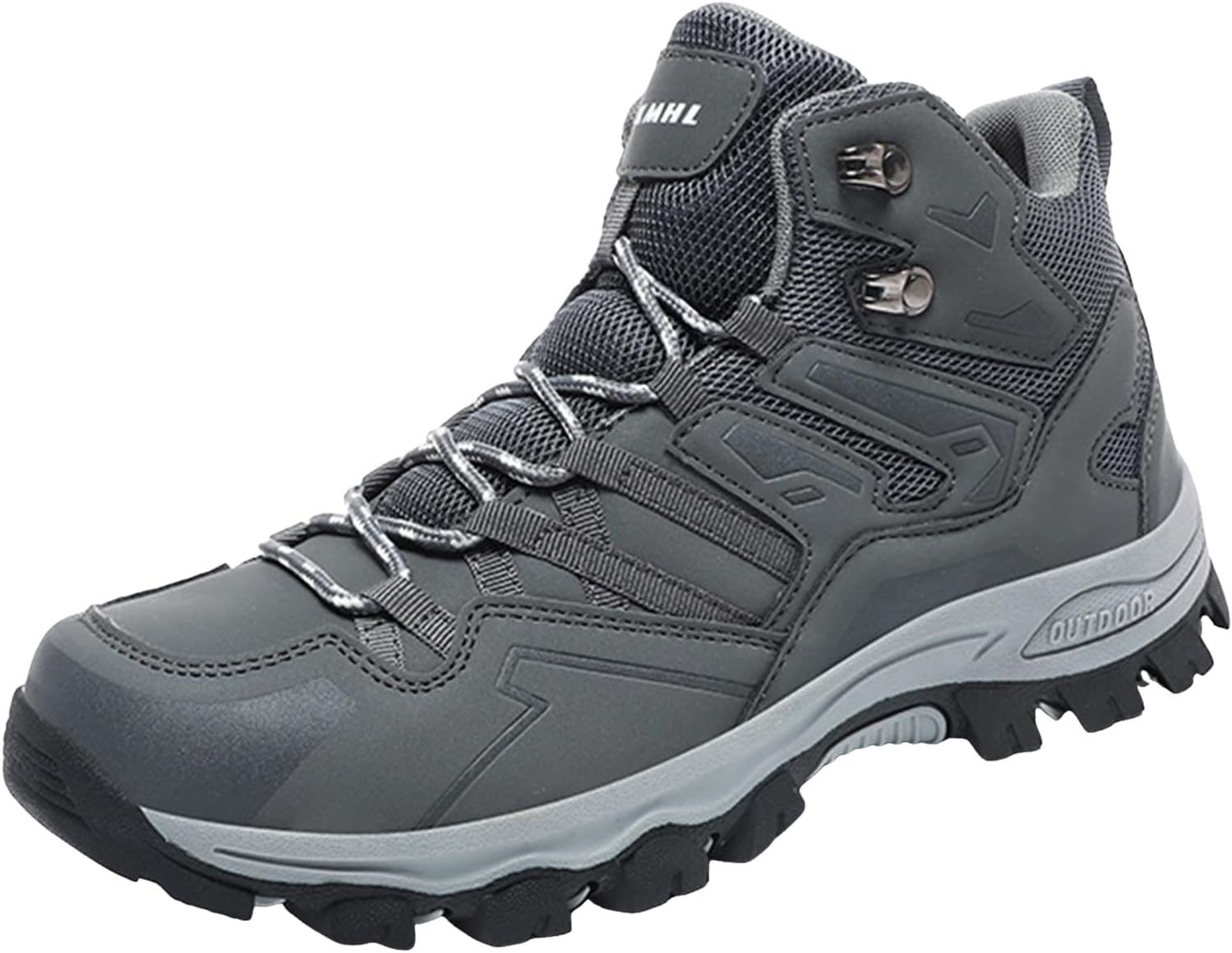 

Мужские походные ботинки IWIHMIV, легкие трекинговые туфли, противоскользящие высокие походные ботинки, повседневная рабочая обувь, серый