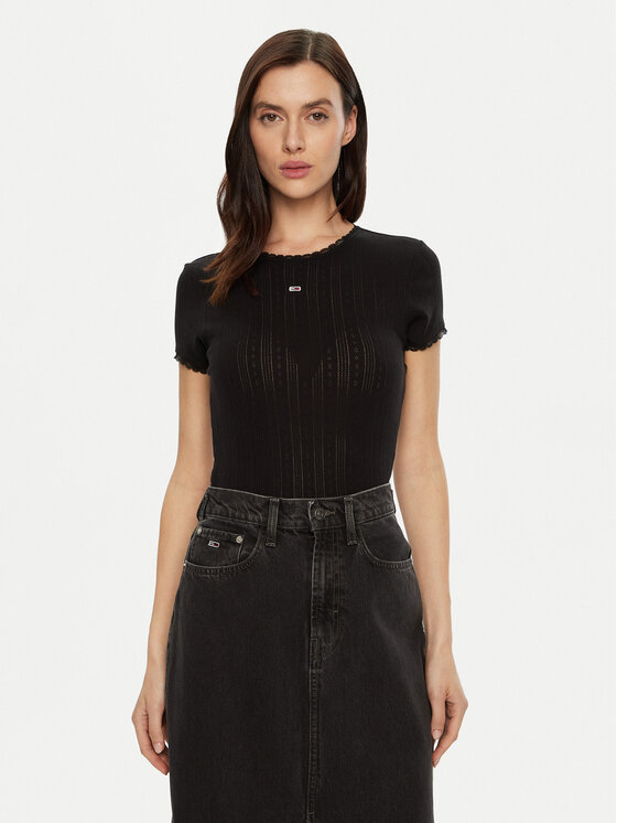 

Футболка узкого кроя Tommy Jeans, черный
