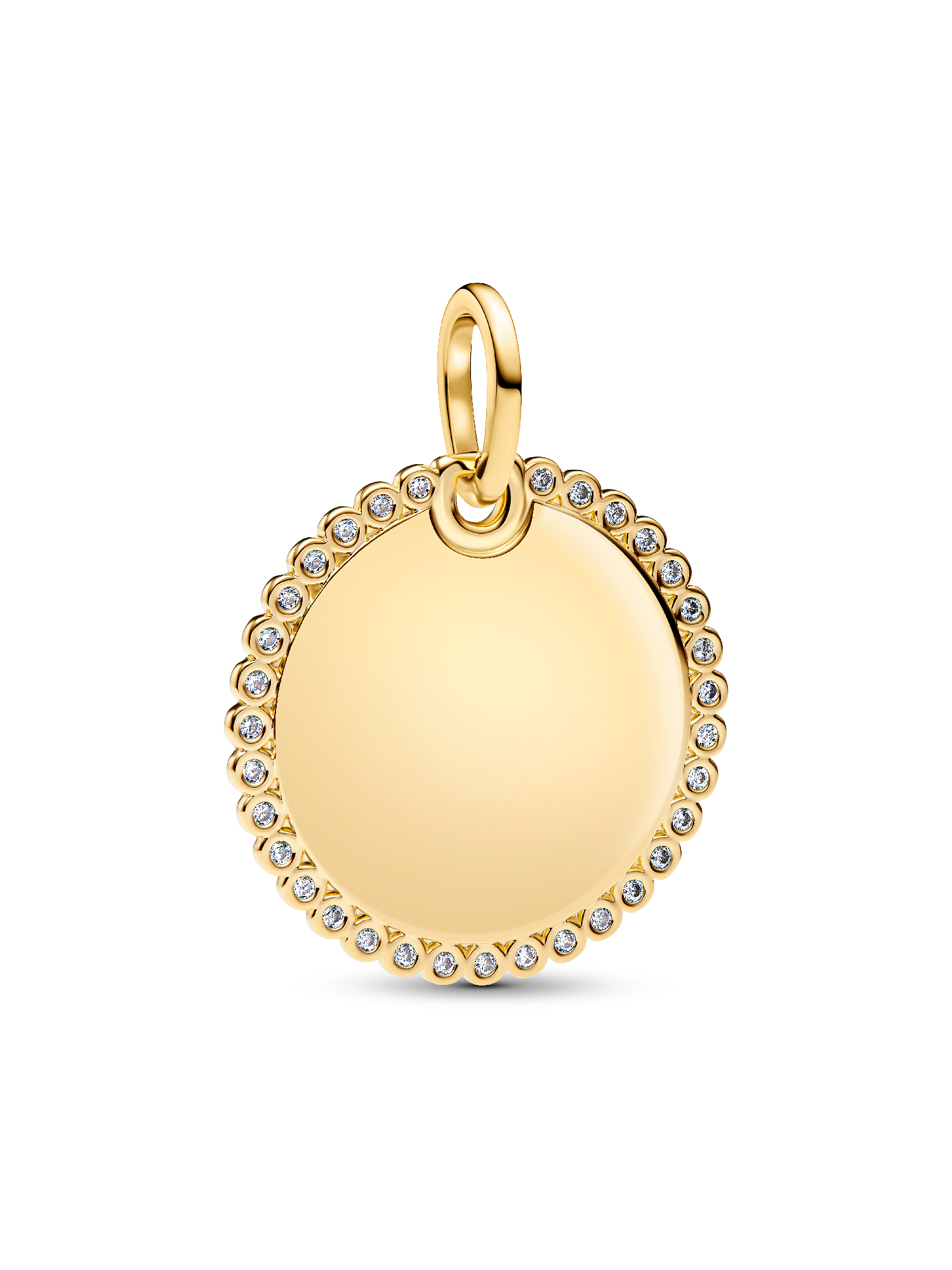 

Круглая подвеска с гравировкой Pandora, 14-каратное золотое покрытие