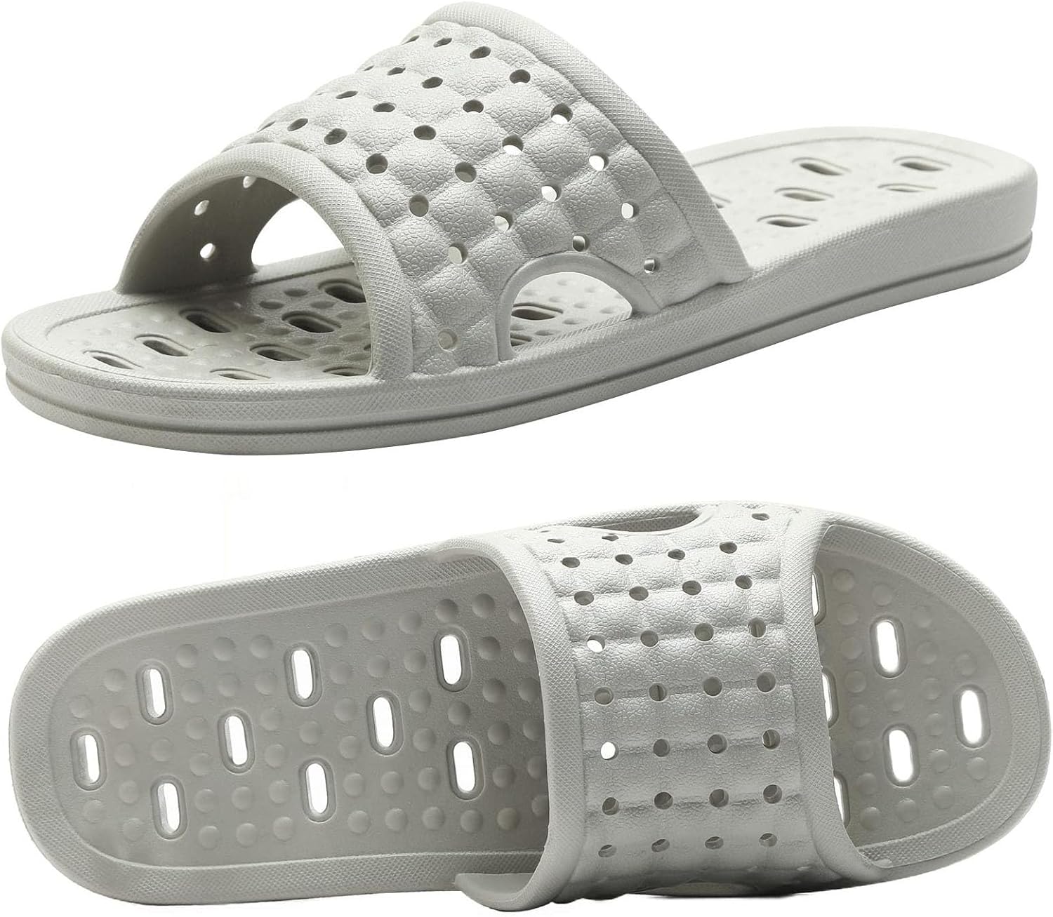 

Вьетнамки для душа MUQGAOP быстросохнущие, противоскользящие, с отверстиями для слива, для женщин и мужчин, для общежития, бассейна и спортзала, серый