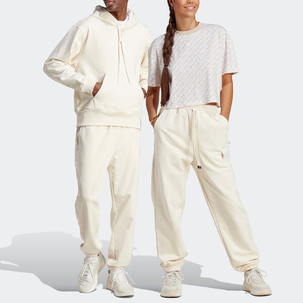 Брюки для отдыха, тяжелые французские футеровые брюки Adidas, белый — фото 4