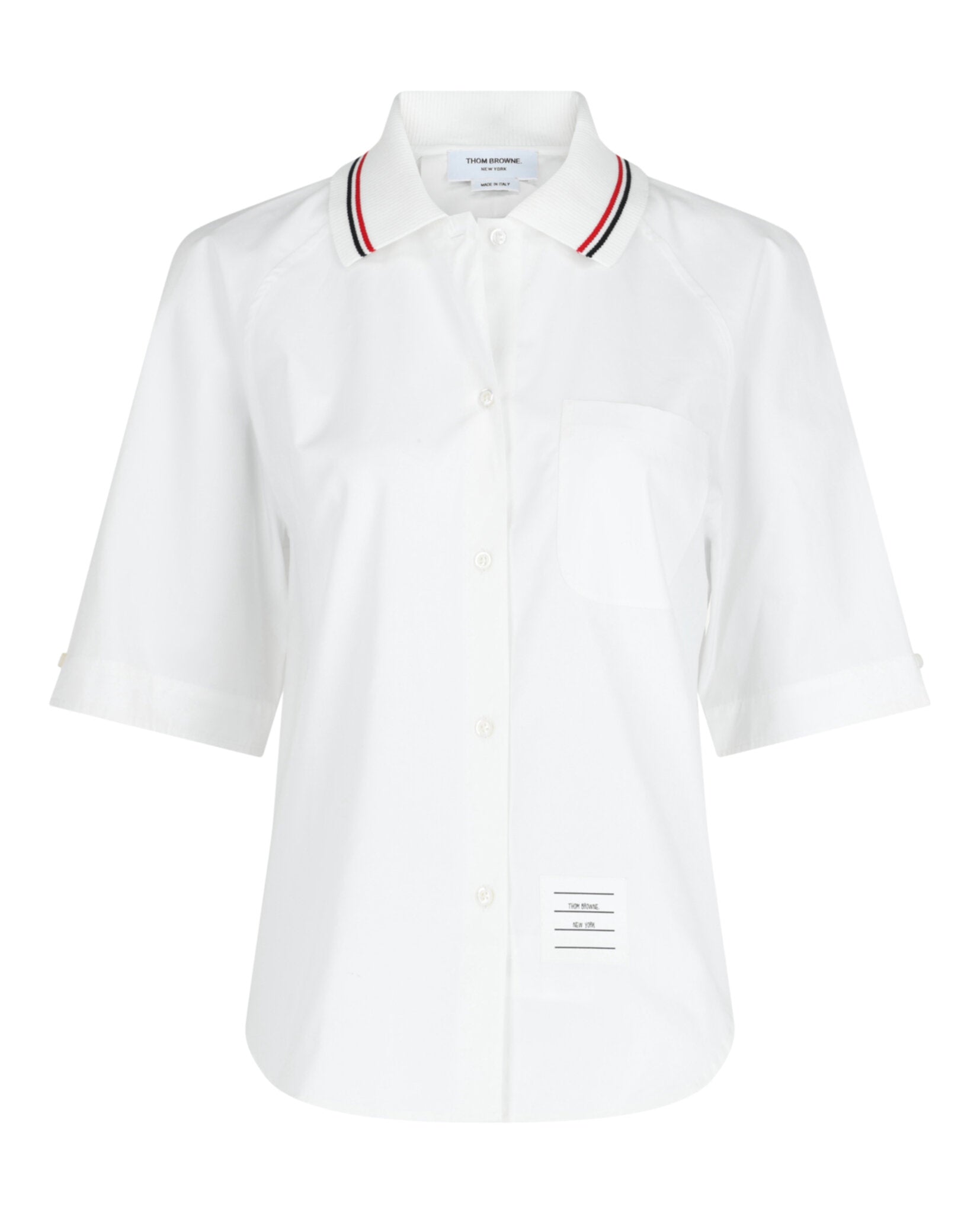

Рубашка из поплина с плиссировкой Thom Browne, белый