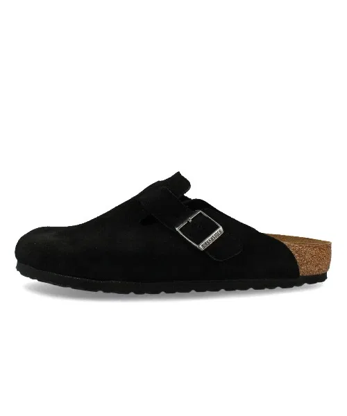 Унисекс сандалии Birkenstock Boston из замши чёрные — фото 4