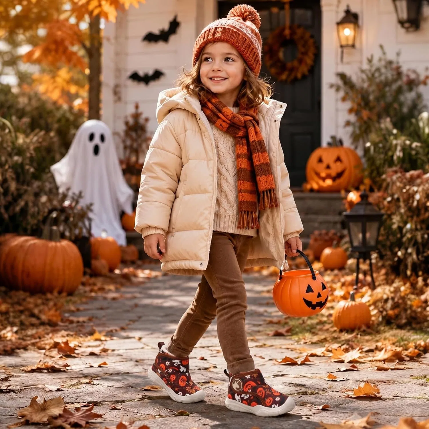 Детские зимние сапоги для девочек и мальчиков с флисом LeIsfIt, Halloween — фото 2