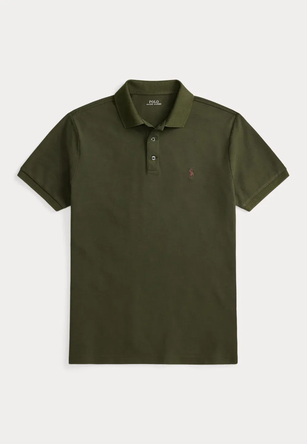 Поло-Рубашка приталенного кроя из эластичной сетки Polo Ralph Lauren, Company Olive/Smoke — фото 4