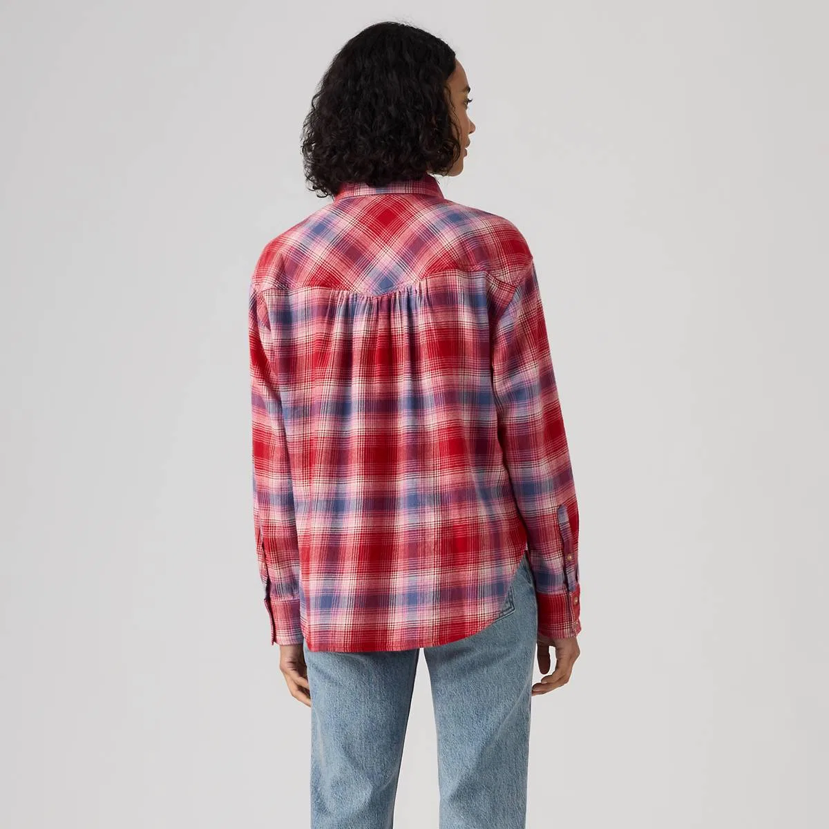 Фланелевая рубашка на пуговицах Nash Levi's, Locryn Plaid Emboldened - Red — фото 4