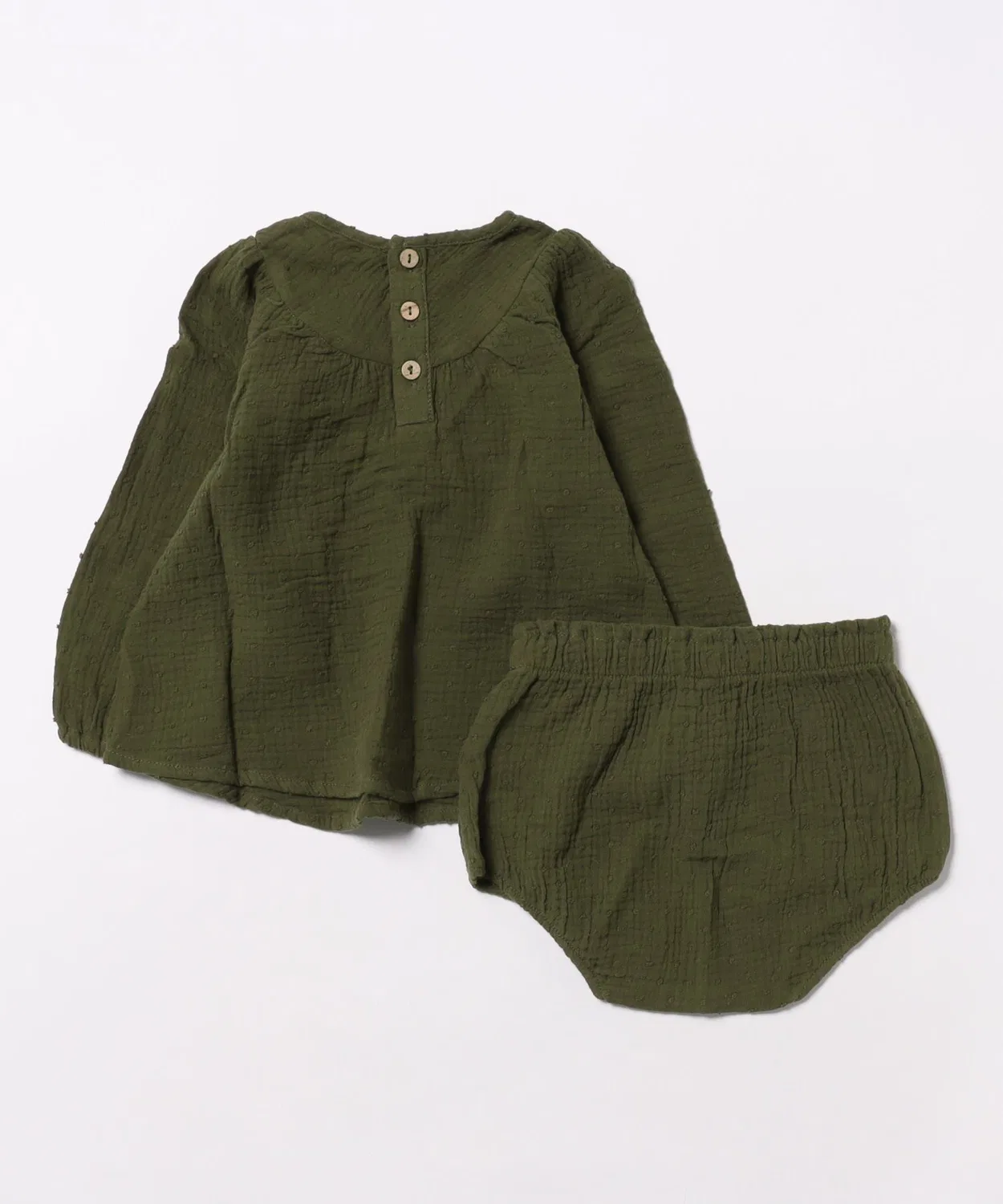 Детский комплект: блуза с V-образным вырезом и брюки-шорты Eloise Set Army Rylee + Cru, Khaki — фото 2