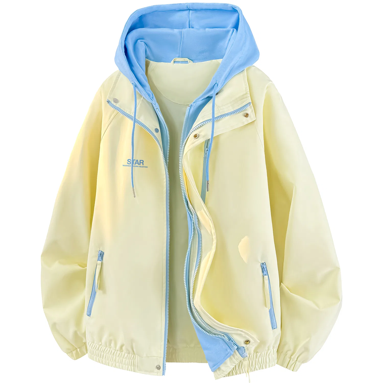 Детское худи с капюшоном и молнией, Light Yellow, WARRIOR